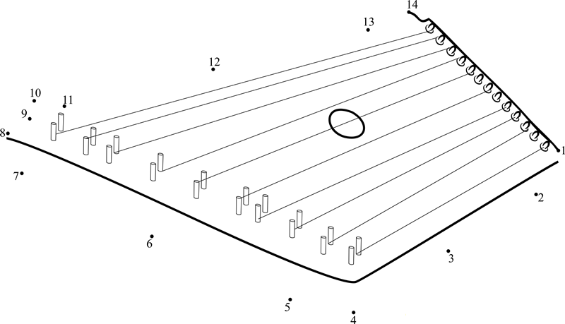 Lap Harp printable dot to dot worksheet