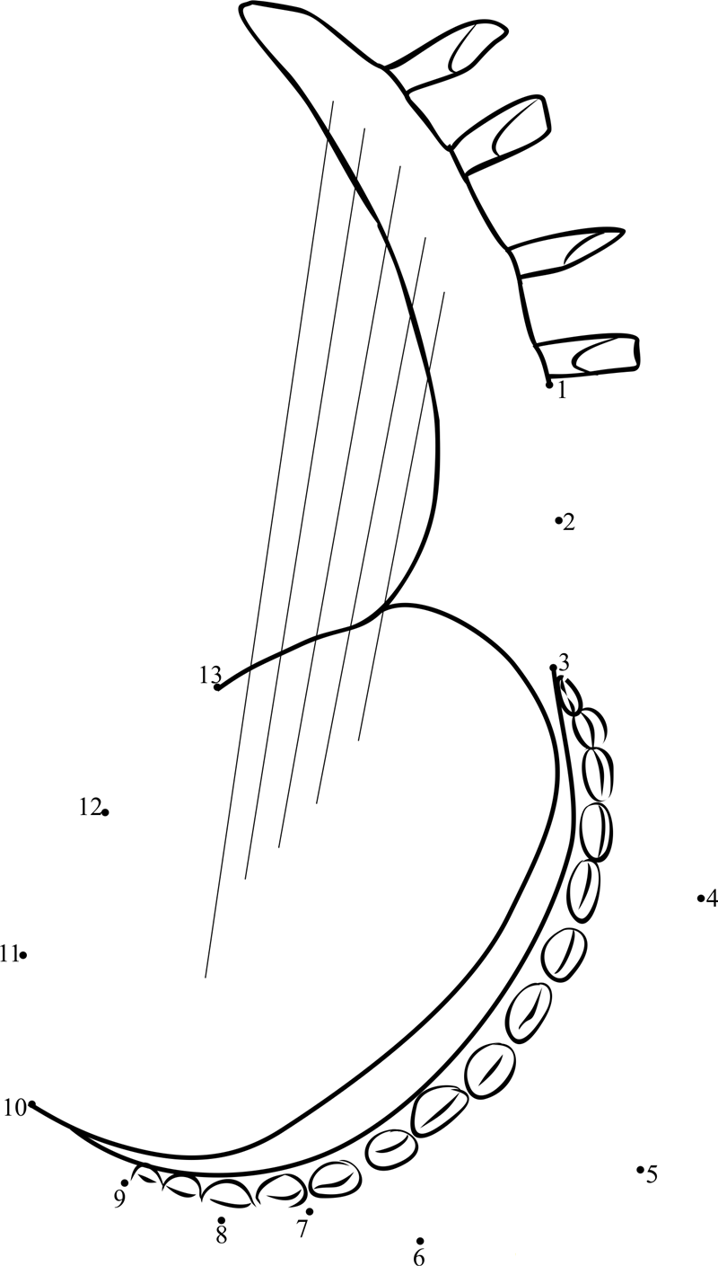 Antique Handmade Mandolin dot to dot worksheets