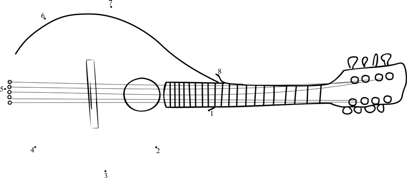 Ashbury Style E Mandolin dot to dot worksheets