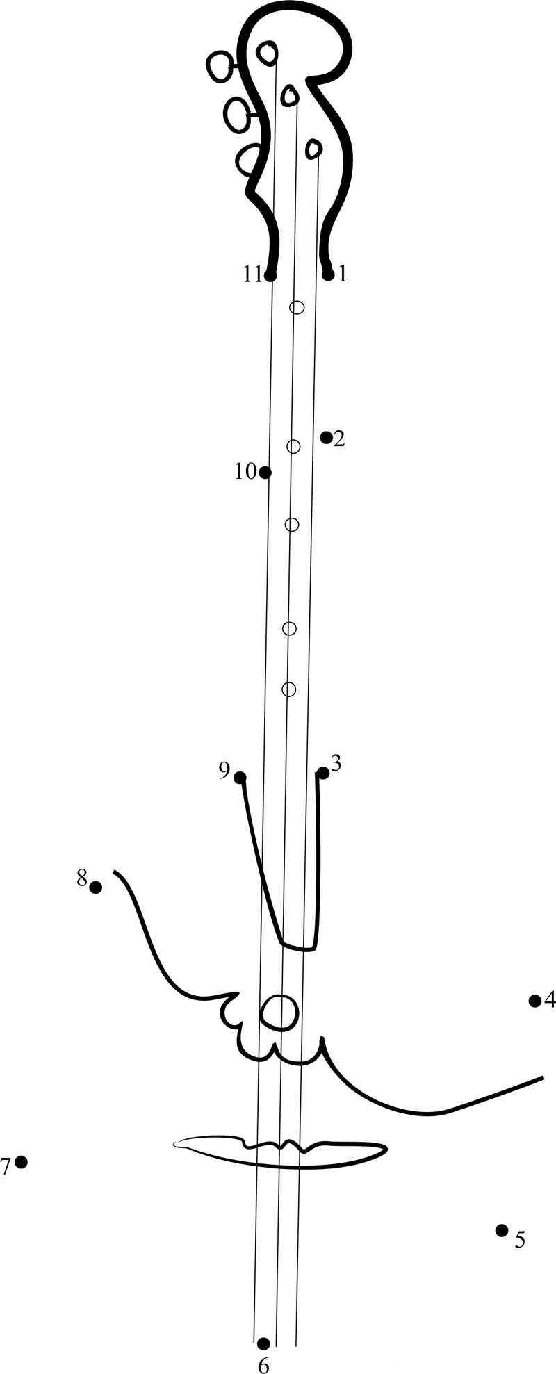 Octave Mandolin printable dot to dot worksheet