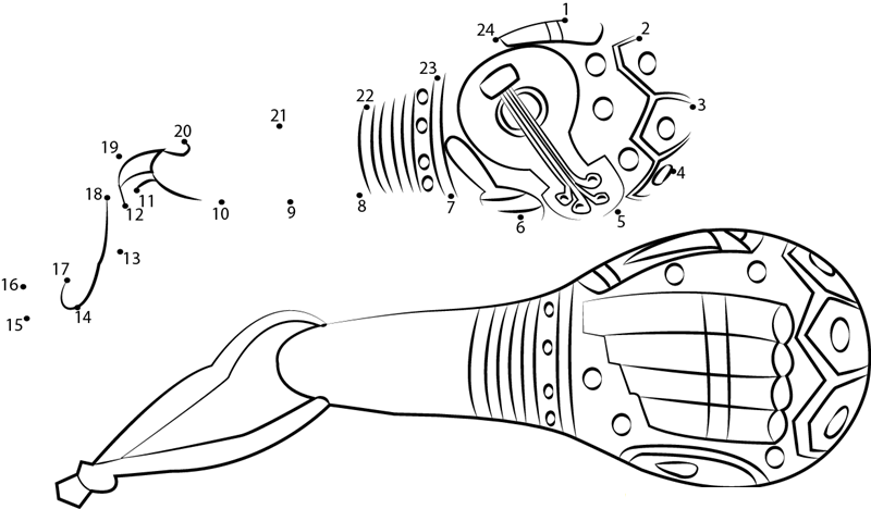 Gourd Maracas printable dot to dot worksheet