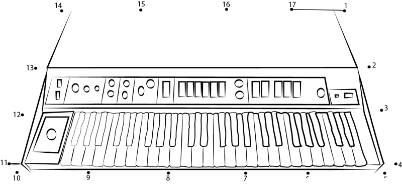 Electric Piano dot to dot worksheets