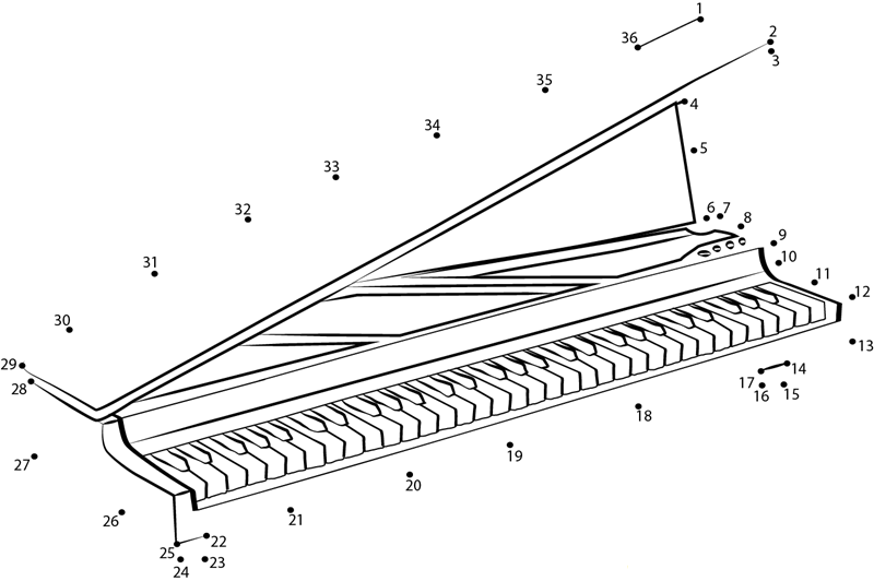 Korg Micro Piano printable dot to dot worksheet