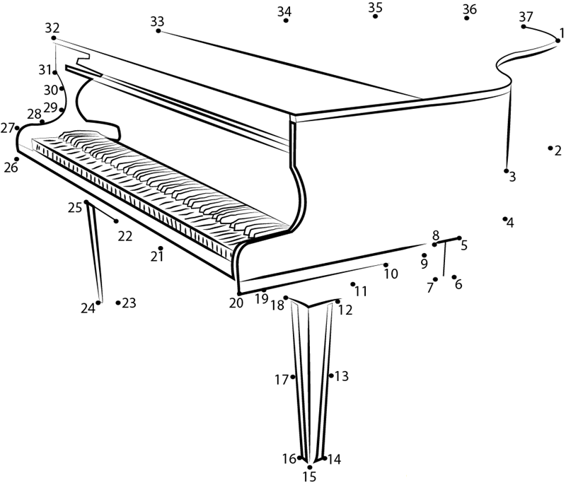 Minor Milestone Piano printable dot to dot worksheet