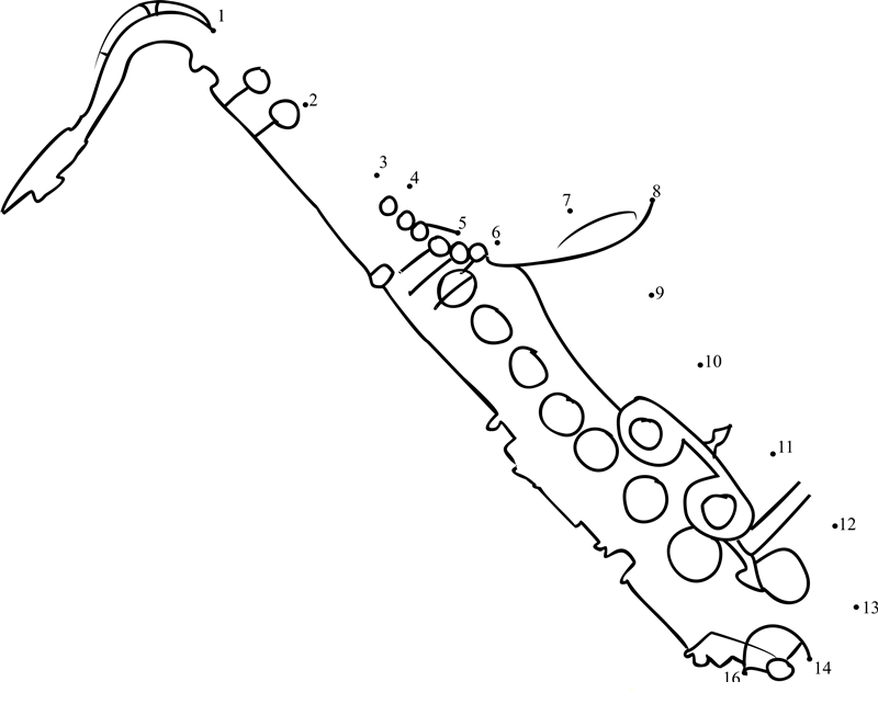 Saxophone dot to dot worksheets