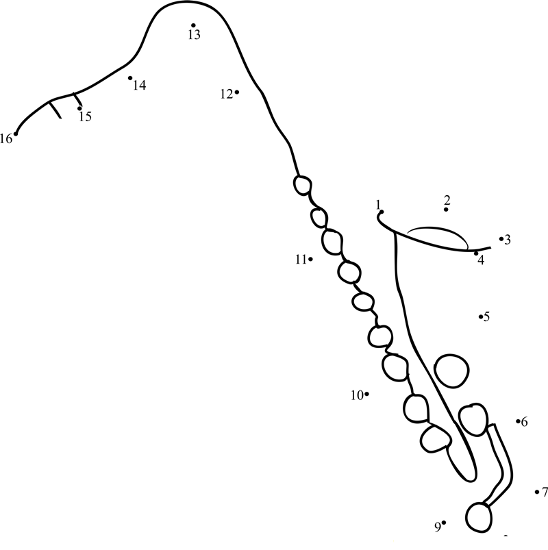 Soprano Saxophone dot to dot worksheets