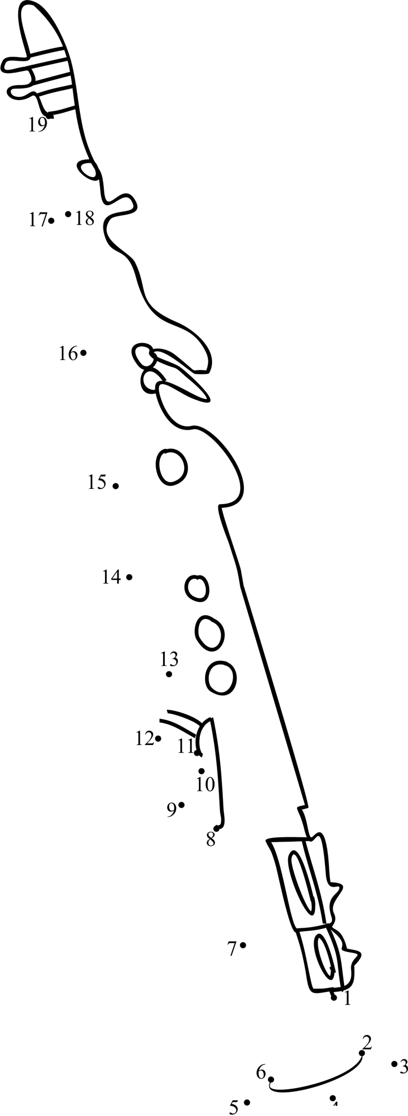 Soprillo Saxophone dot to dot worksheets