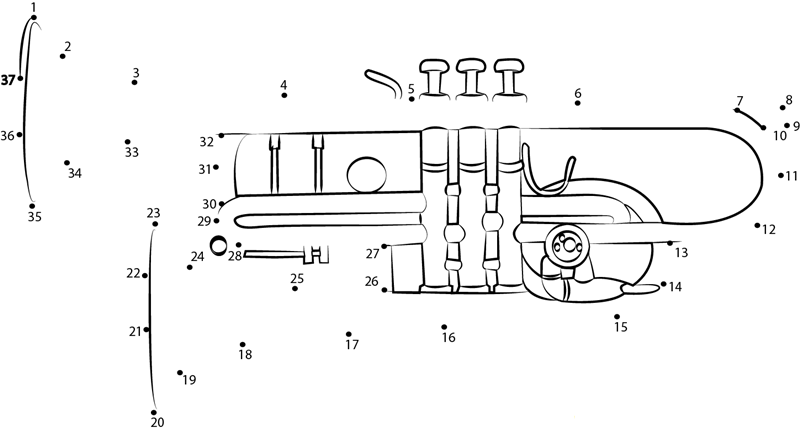 Double Bell Trumpet dot to dot worksheets