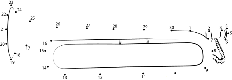 India Trumpet dot to dot worksheets