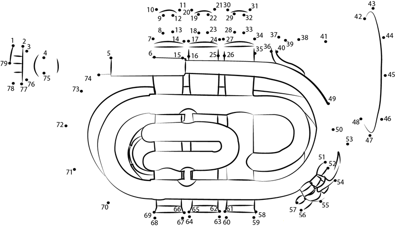 Pocket Trumpet dot to dot worksheets