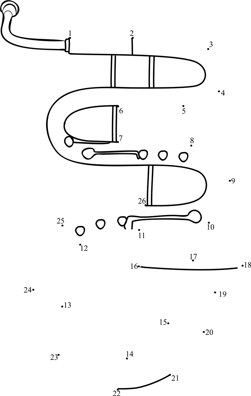 Bass Tuba dot to dot worksheets