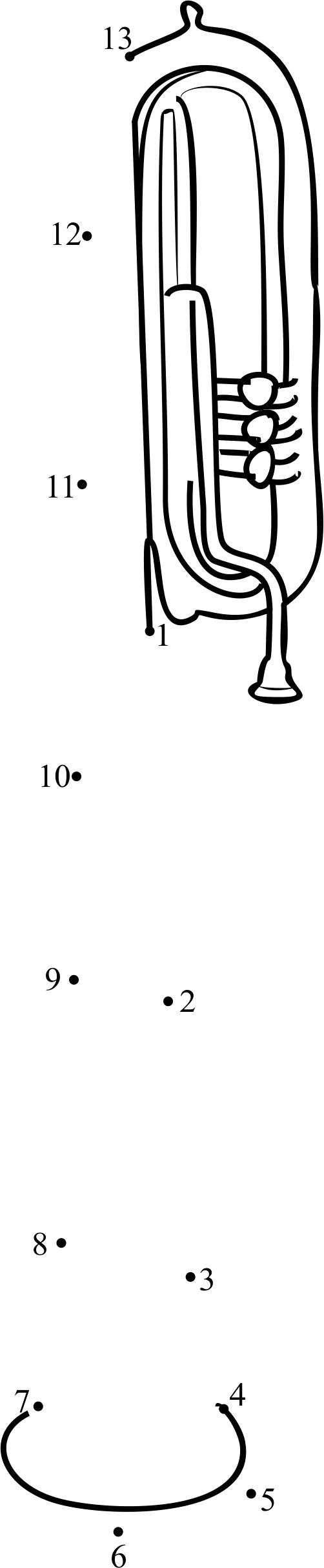 Overtheshoulder Tuba printable dot to dot worksheet