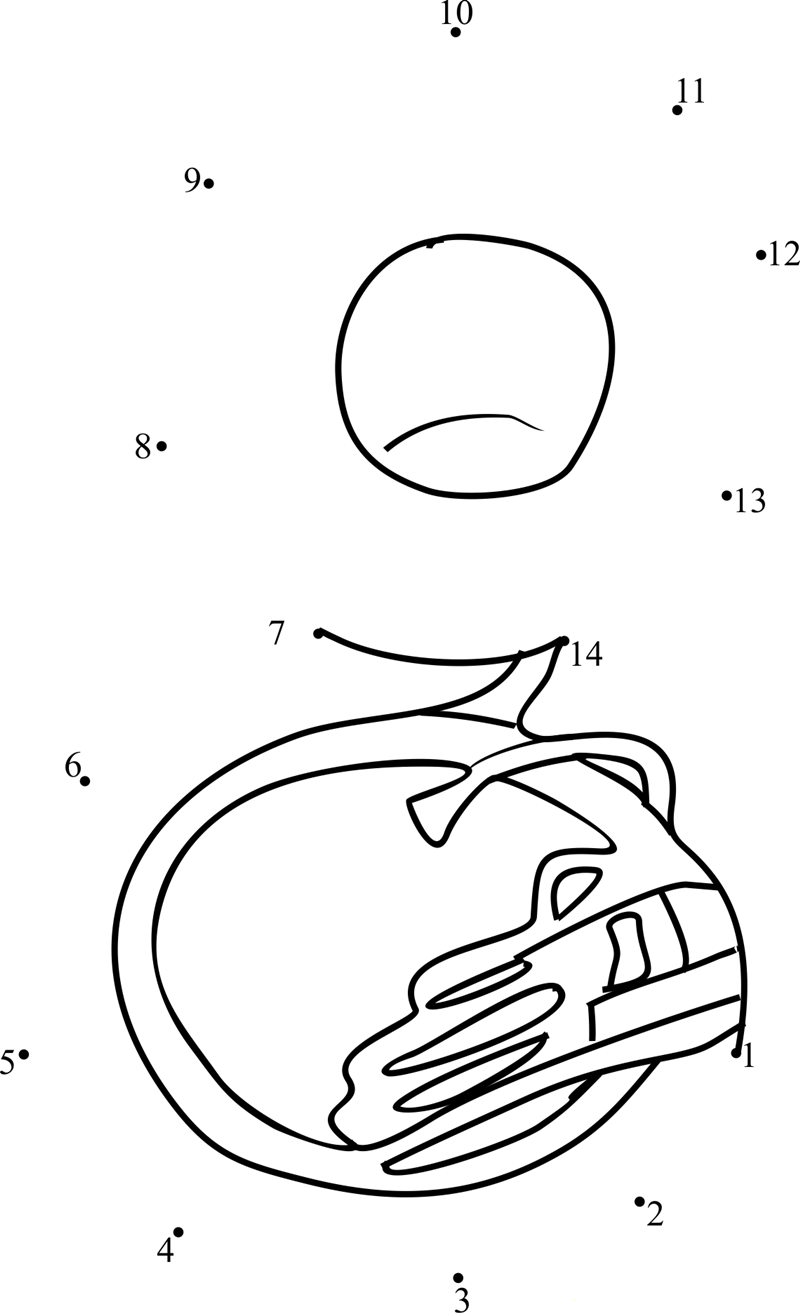 Sousaphone Tuba printable dot to dot worksheet