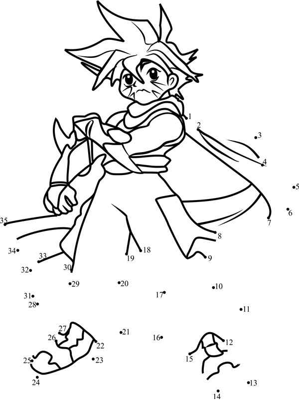 Kai-Hiwatari-Beyblade-Dot-To-Dot dot to dot worksheets