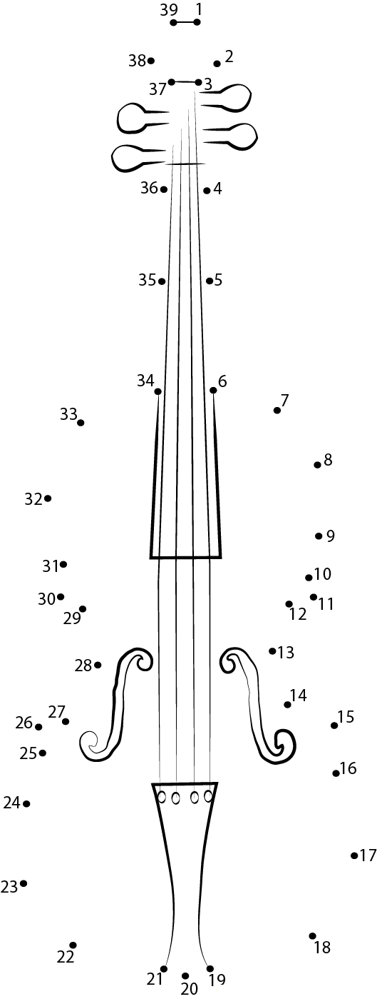 Boroque Violin dot to dot worksheets