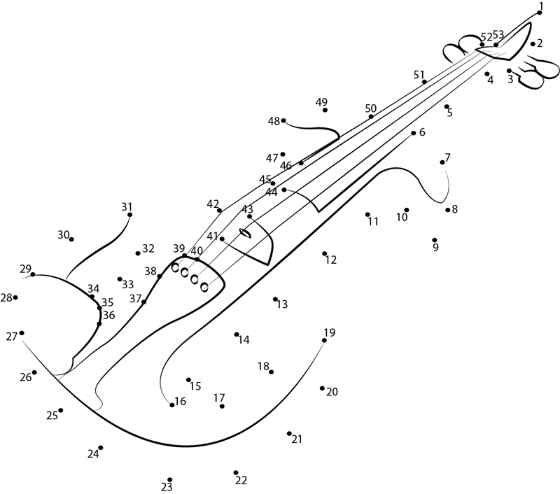 Electric Violina  2 printable dot to dot worksheet