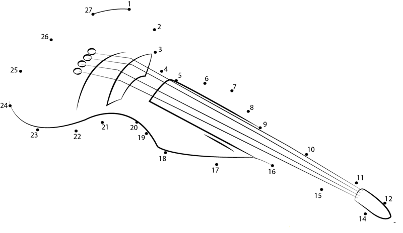 Modern Vavari Violin printable dot to dot worksheet