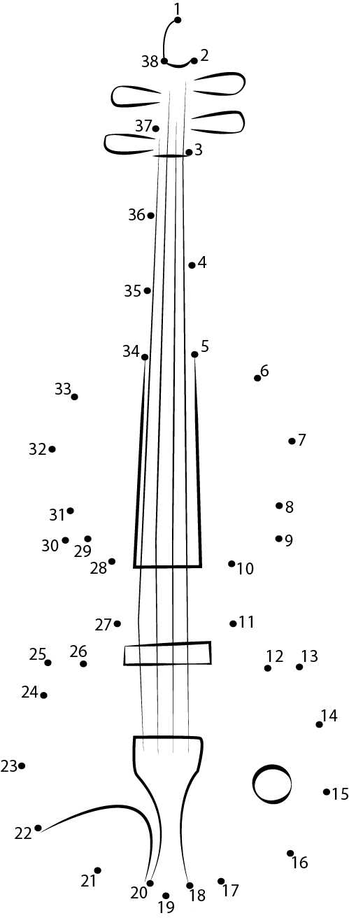 Modern Violin printable dot to dot worksheet