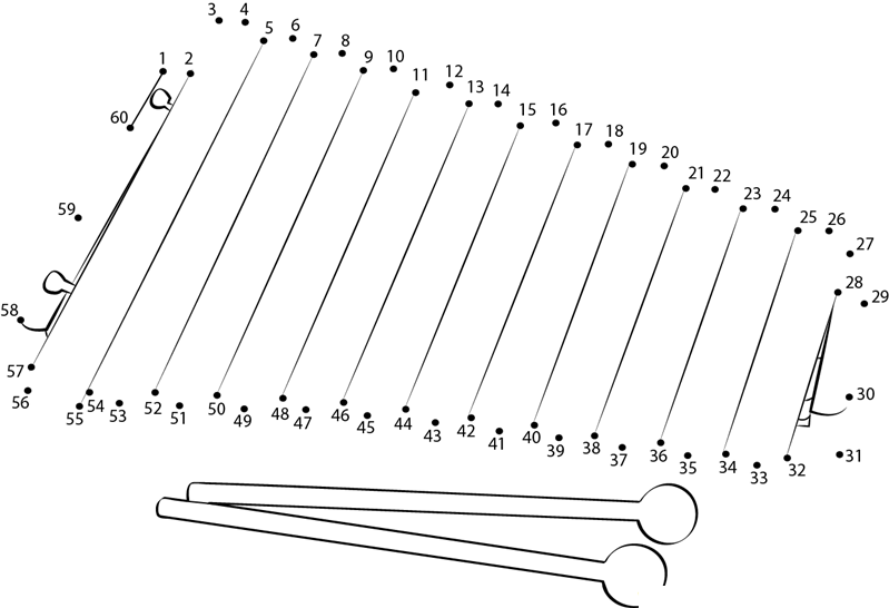 Bigjigs Toys Snazzy Xylophone dot to dot worksheets