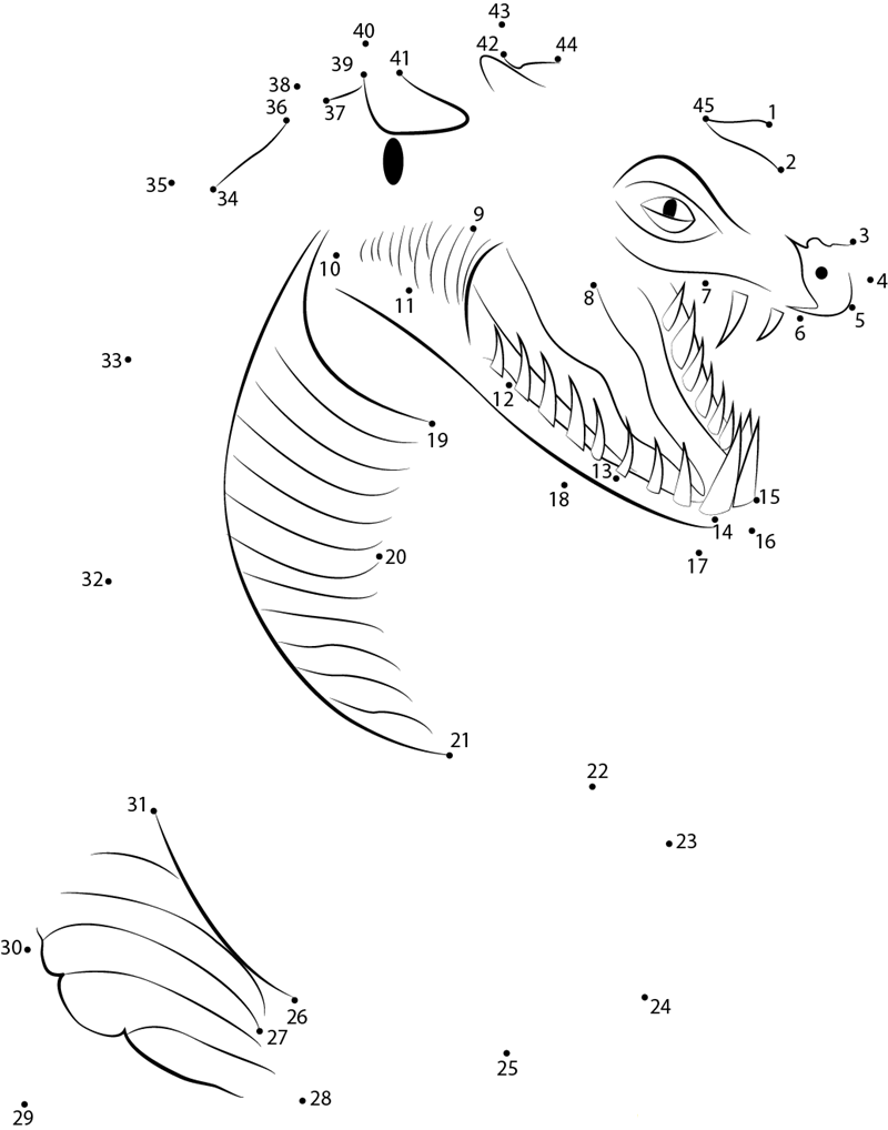 Basilisk By Lyriael printable dot to dot worksheet