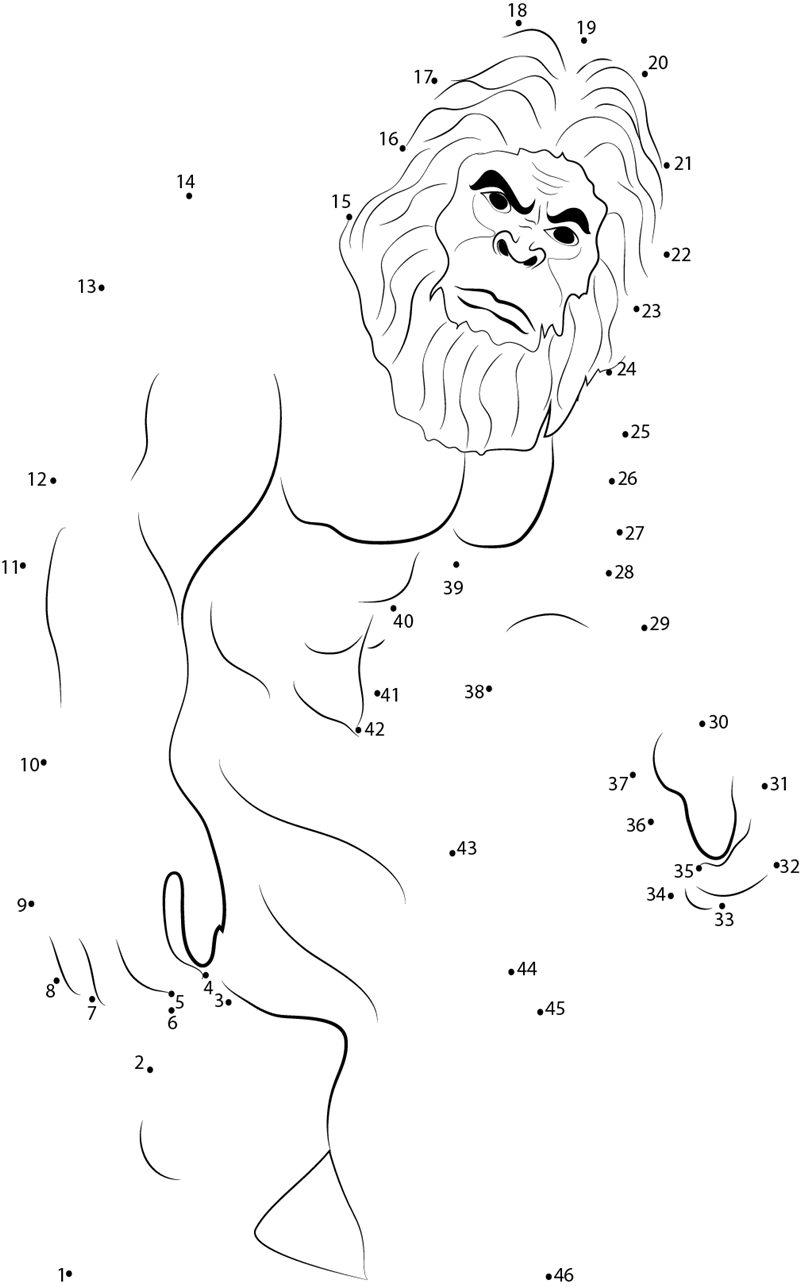 Sasquatch dot to dot worksheet