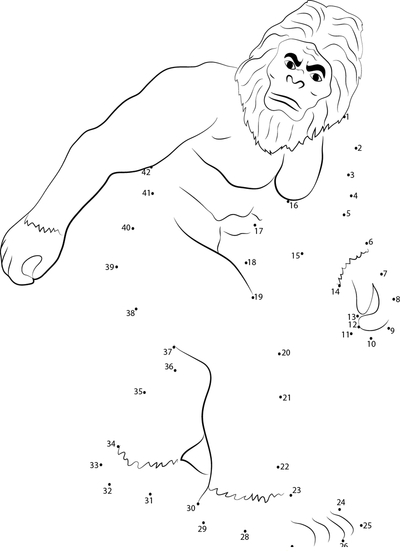 Toscano Bigfoot dot to dot worksheet