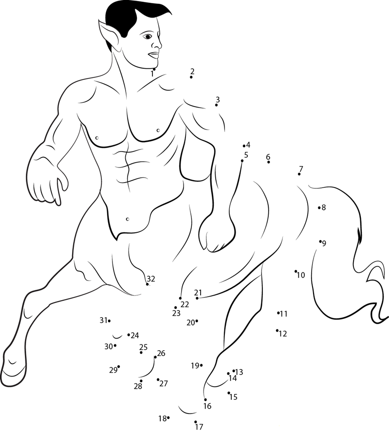 Running Centaurs dot to dot worksheets