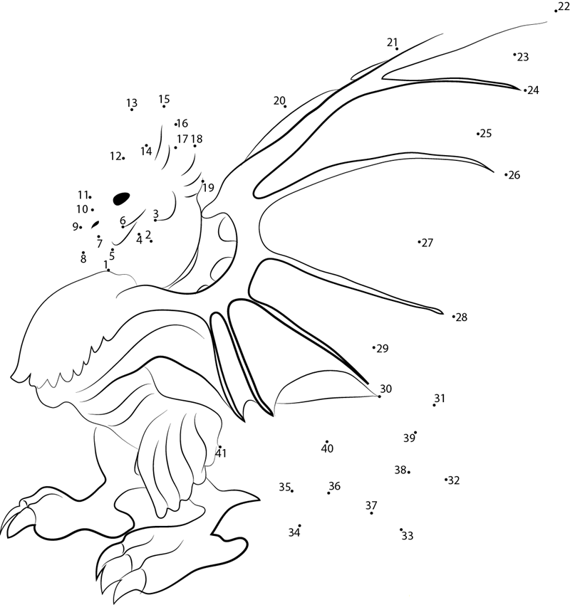 Amphysian Cockatrice dot to dot worksheets