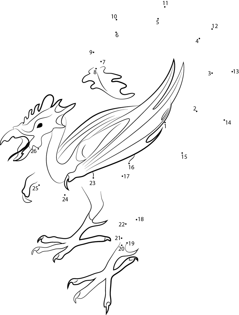 Angry Cockatrice dot to dot worksheets