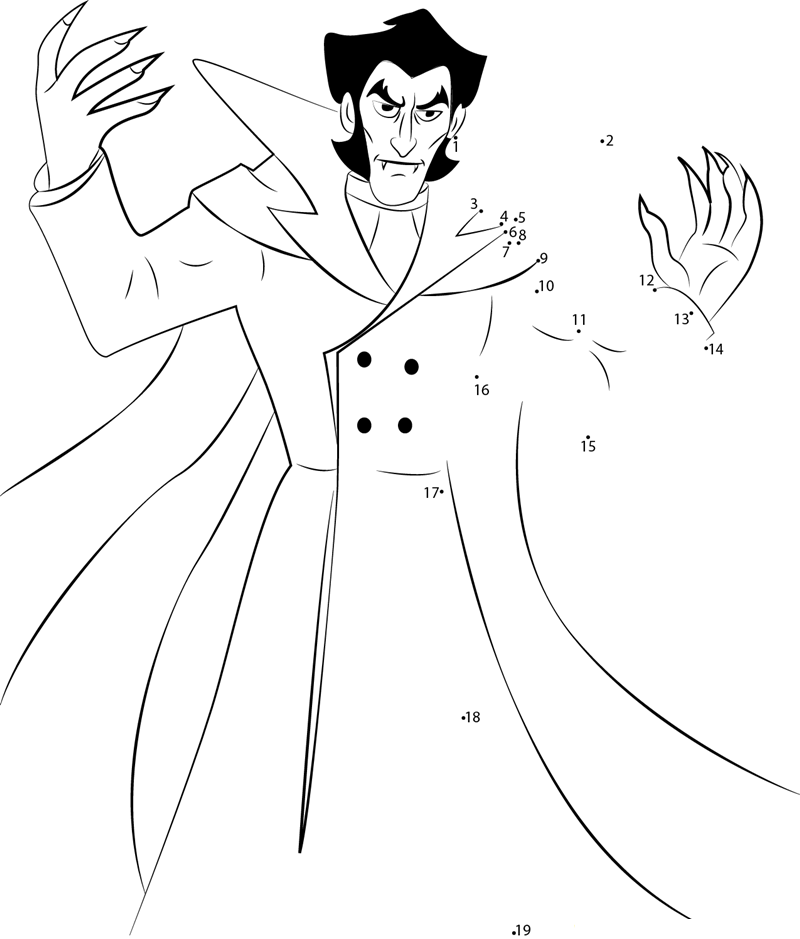 Dracula printable dot to dot worksheet