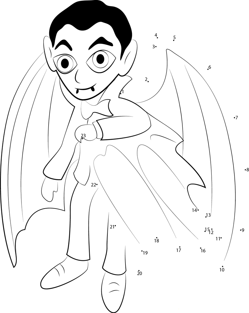 Dracula Single printable dot to dot worksheet