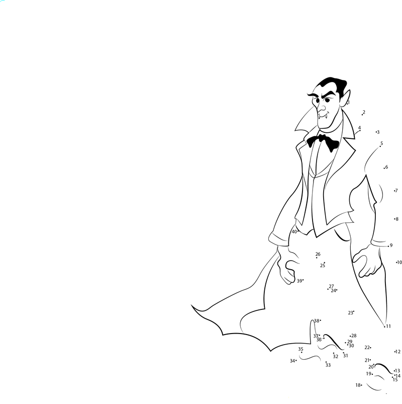 The One And Only Count Dracula printable dot to dot worksheet