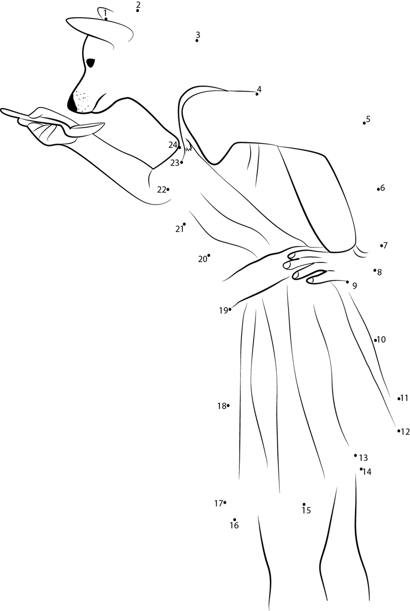 Dog Cynocephalus Test The Smell printable dot to dot worksheet