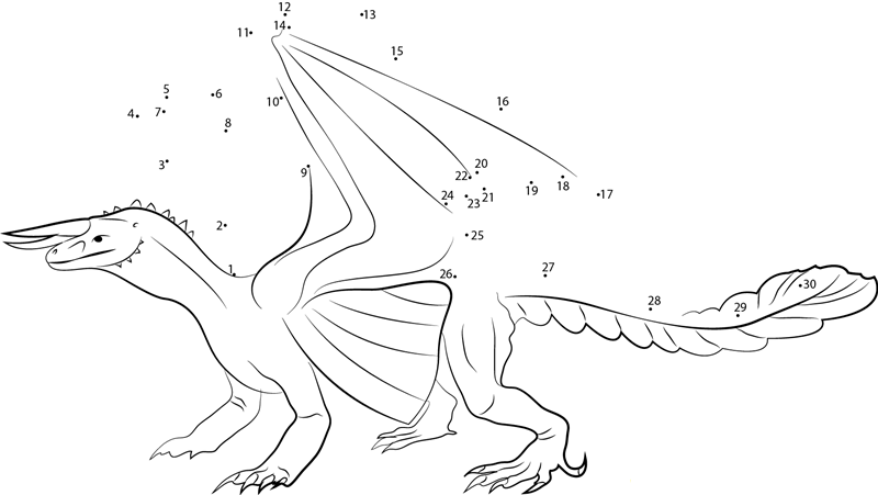 False Dragon printable dot to dot worksheet