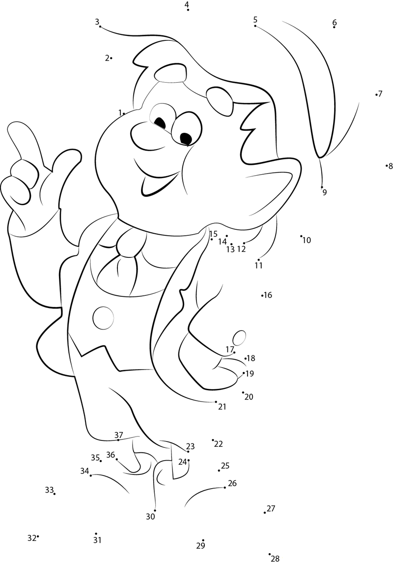 Keebler Cookie Elf printable dot to dot worksheet