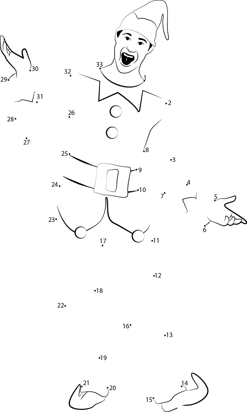 Men Elf printable dot to dot worksheet