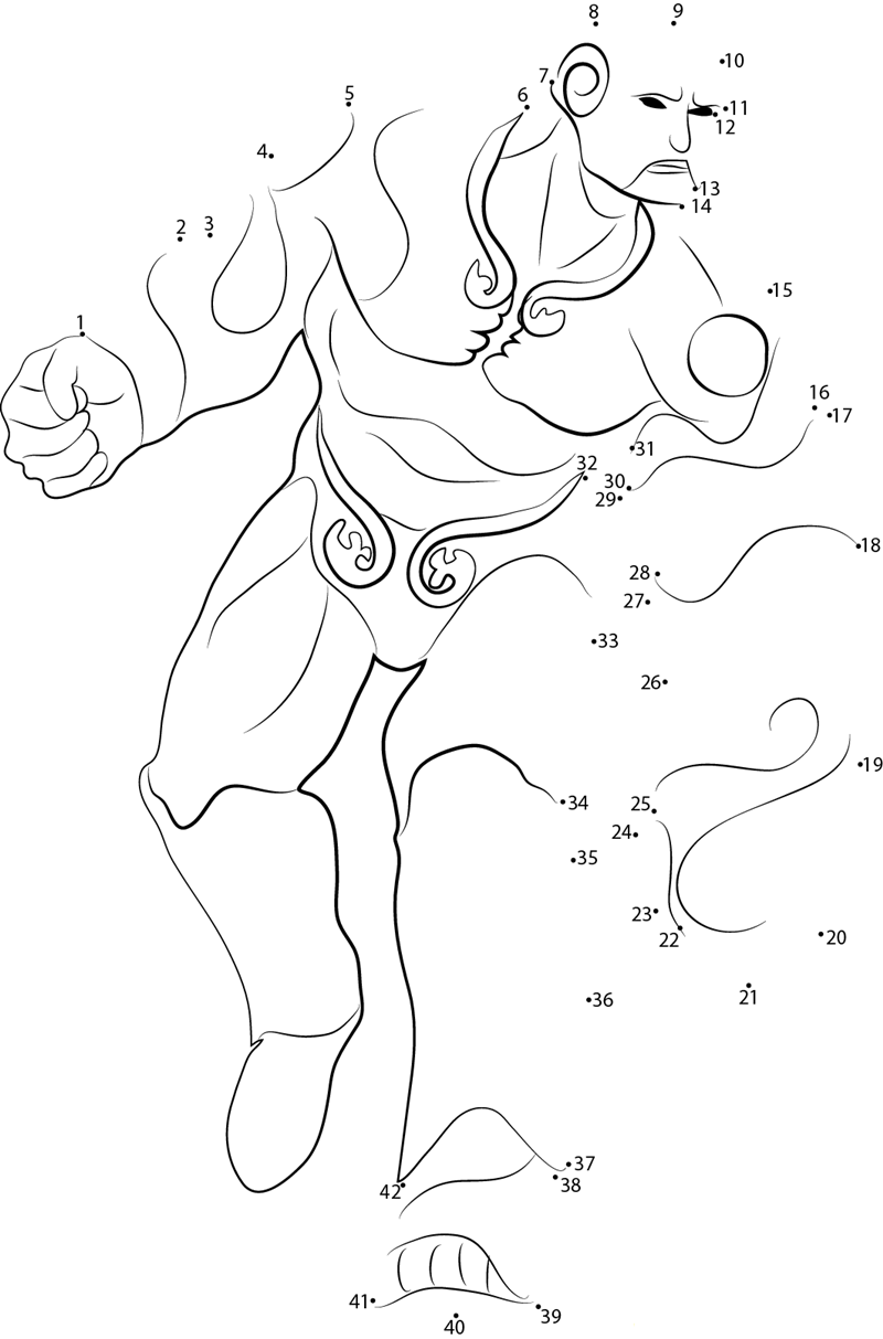 Adamantine Golem printable dot to dot worksheet