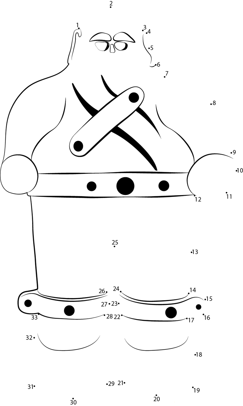 Clay Golem printable dot to dot worksheet