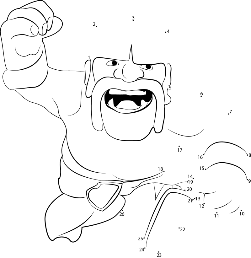 Golem Creature printable dot to dot worksheet