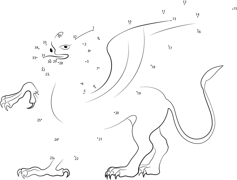 Mythical Creatures Griffin printable dot to dot worksheet