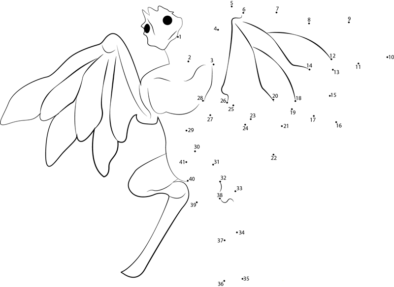 Mothman Action printable dot to dot worksheet