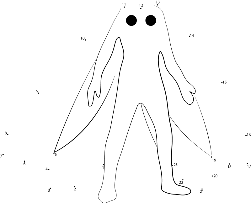 Mothman By Dany Morales printable dot to dot worksheet