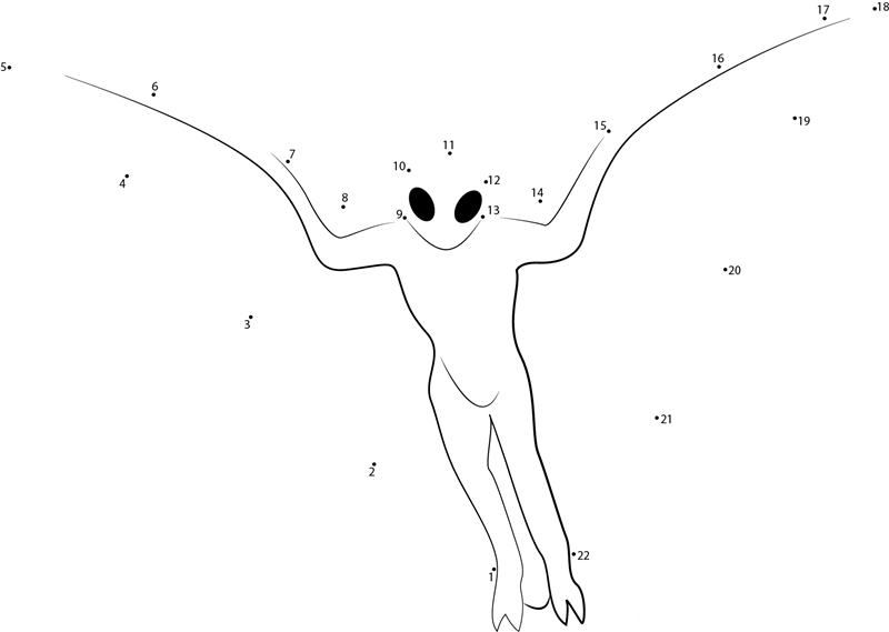 Mothman Flying printable dot to dot worksheet