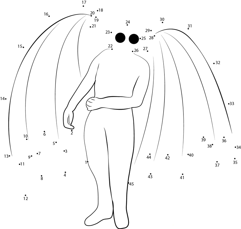 The Mothman printable dot to dot worksheet