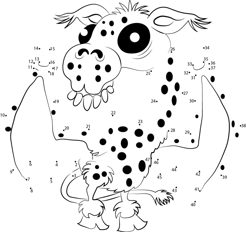 Jersey Devil printable dot to dot worksheet