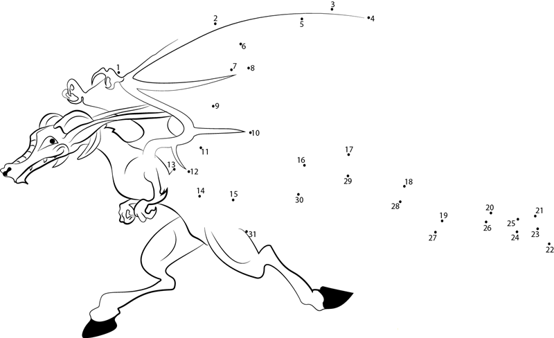 Running Jersey Devil printable dot to dot worksheet