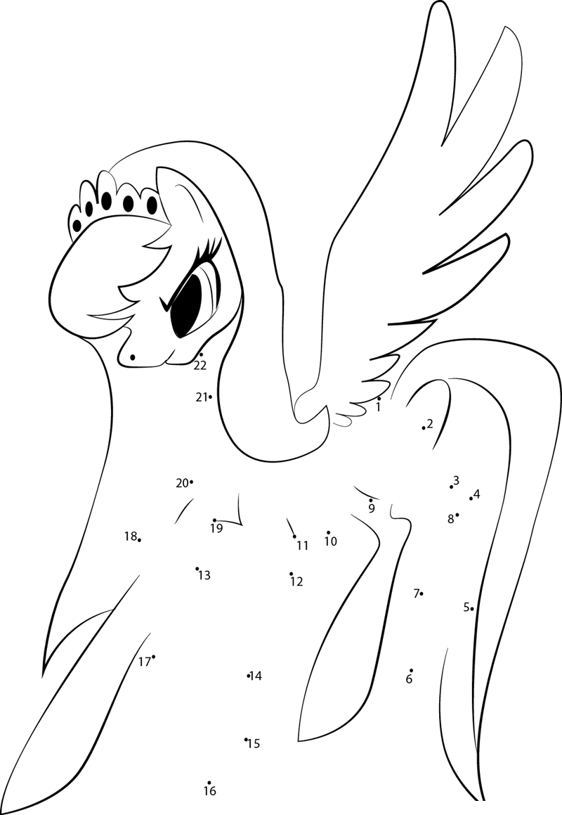 Pinkie Pie The Pegasus printable dot to dot worksheet