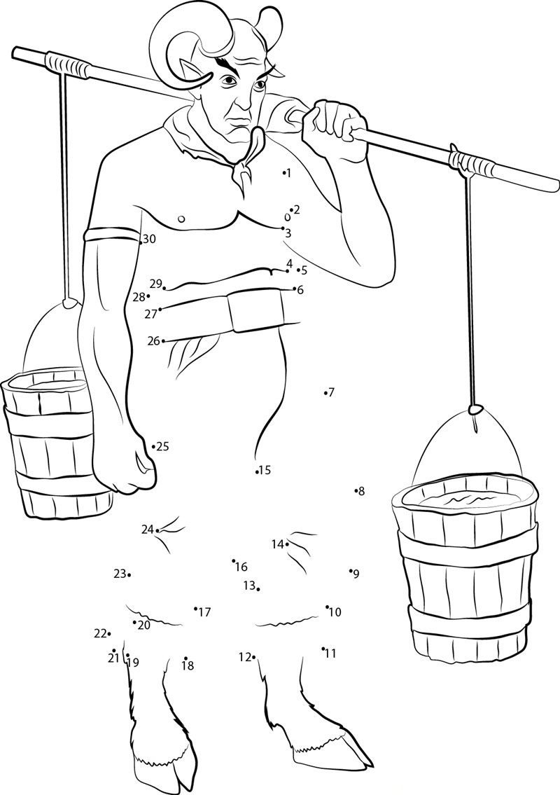 Satyr Laborer printable dot to dot worksheet