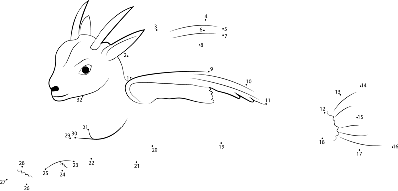 Mythical Creatures Sea Goat printable dot to dot worksheet