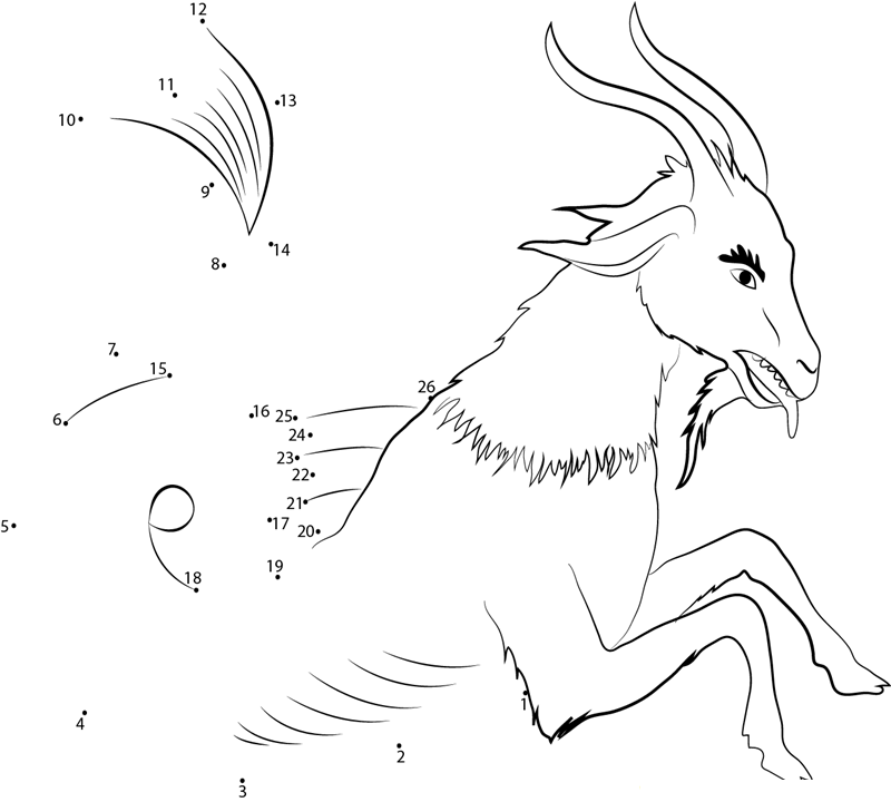 The Sea Goat printable dot to dot worksheet